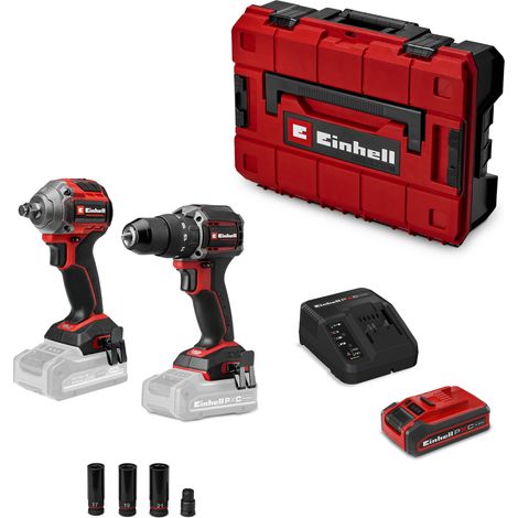 Einhell Professional Compact Akku-Schlagbohrschrauber + Schlagschrauber-Set PXC (18 V, Brushless, TP-CD 18/70-C Li-i BL, TP-CW 18/260-C Li BL, PXC+ 4,0 Ah Akku und Ladegerät, E-Case S-F) (1/5)
