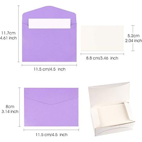 TUPARKA Lot de 218 petites enveloppes et cartes vierges multicolores, format compact idéal pour les cartes de mariage et les fêtes d'anniversaire. (1/3)
