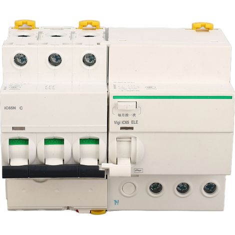 Disjoncteur différentiel 3P+N 20A 400V AC avec clip de verrouillage double, interrupteur de protection de fuite résidentiel, disjoncteur modulaire (1/5)