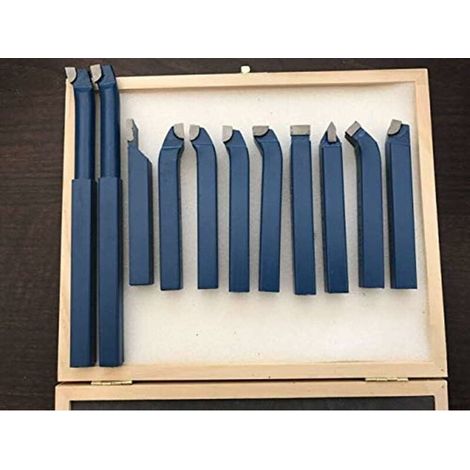 11 pièces outils de tour de tour à pointe de carbure, ensemble d'embouts d'outils de coupe en métal