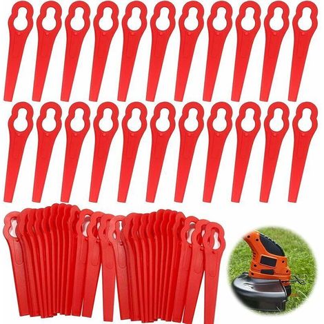 Cuchillas de plástico rojas para desbrozadora, 60 cuchillas de corte, cuchillas de plástico, cuchillas de plástico para cortacésped, accesorios para cortacésped, cuchillas de plástico de repuesto para (1/5)