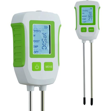 Mcbazel Testeur de Sol 5 en 1 Appareil Multifonction pour Jardiniers et Agriculture, Mesure le pH, l’Humidité la Température (1/5)