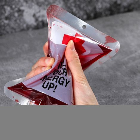 Lot de 20 sachets pour boissons (accessoires de cosplay d'Halloween) en matériau de qualité alimentaire, style sang de vampire ou zombie. (1/5)