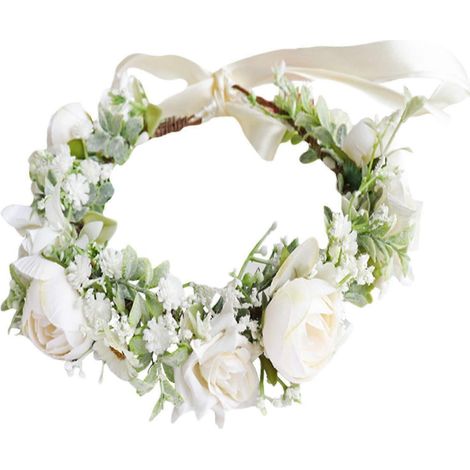Couronne de fleurs AVEKI pour femme, halo d'eucalyptus, accessoire de tête floral pour mariage GSG-001, WZ-366R (1/5)