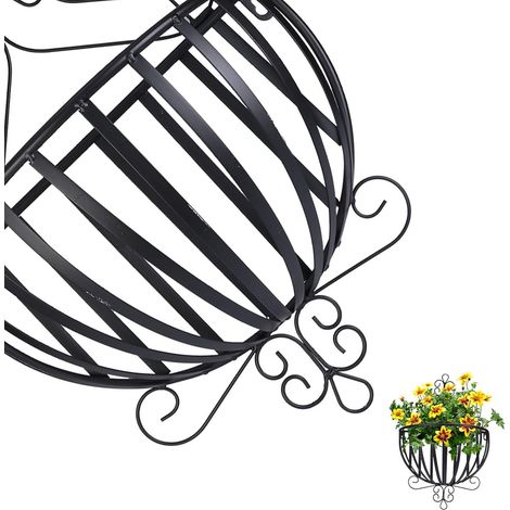 Halbkreisförmiger Blumenständer aus Eisen mit (1/5)