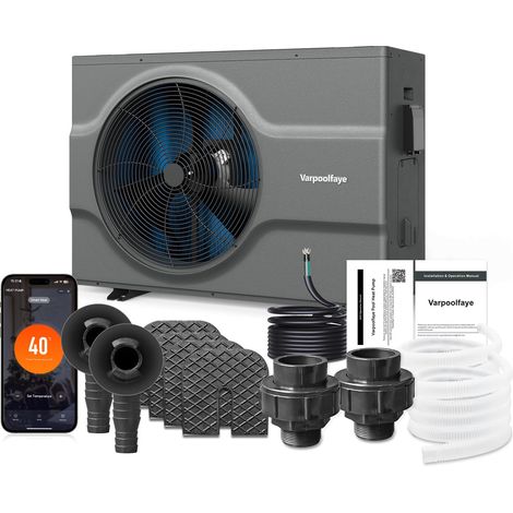 Pompe à chaleur de piscine 10 kW avec contrôle Wi-Fi, chauffage électrique pour piscines hors sol et de jardin jusqu'à 20 m³ (20 000 l), 220-240 V, 50 Hz (1/2)