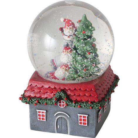 Schneekugel mit Haus MONTI, Ø10 cm