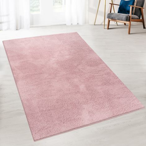 Karat – Tapis shaggy à poils rigides 120 x 170 cm – 100% polyester – Hauteur de mât 28 mm – Poids 1400 g/m² – Entretien facile - ROSE 120 X