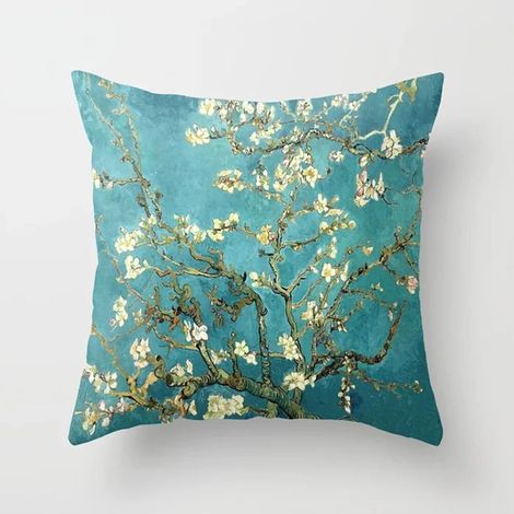 Taie Doreiller Coton Linen Imprimé Fleuri Double Face - Pour Canapé Lit Chaise Bureau Extérieur - 40x40 cm (1/5)