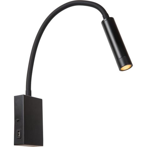 Lampe de chevet Alec noir avec port USB - 03246/03/30 (1/2)