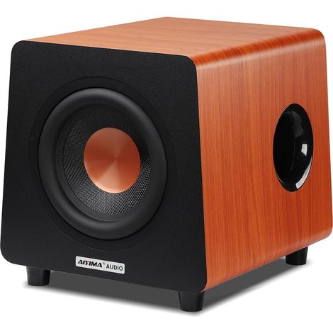 Caisson de Basses Actif 8" 100 W RMS RCA/AUX/LFE  30–300 Hz, Volume, Passe-bas et Phase réglables, Coffret MDF anti-résonance, Home Cinéma (1/5)