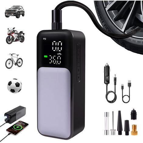 Gonfleur Pneus Voiture Sans Fil 80W Compresseur à Air Portatif Voiture 150 PSI 8000 mAh Gonfleur Electrique, Pompe a Velo, Inflation Rapide, Arrêt Automatique, LED, Pompe pour Moto (1/5)