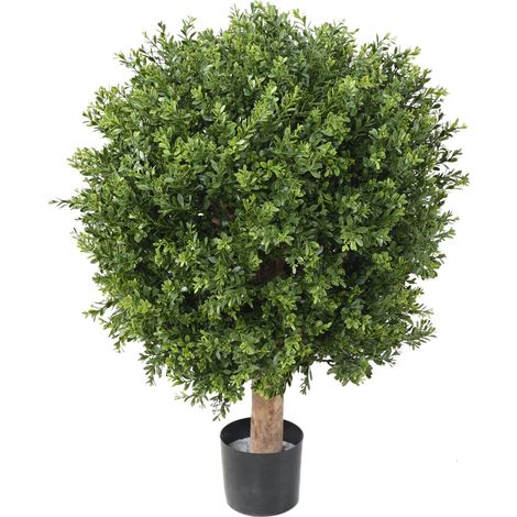 Plante artificielle haute gamme Spécial extérieur / Buis boule UV artificiel,coloris vert - Dim : H.100 x D.82 cm (1/3)