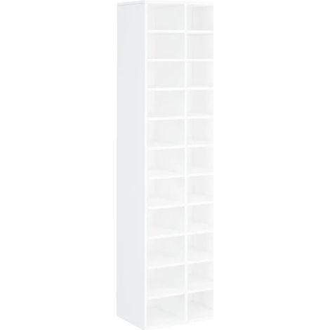 Meuble à chaussures, blanc, 54x34x183 cm, en bois composite. (1/5)