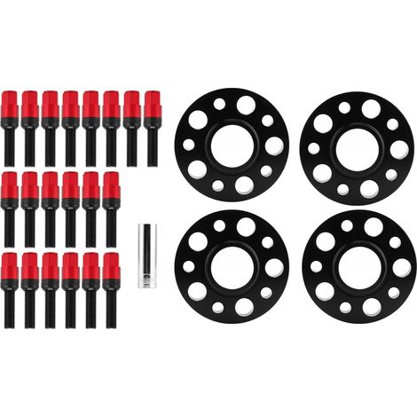 Entretoises de roue de 20 mm à centrage sur moyeu, entraxe 5x112 mm, compatibles avec S4/S5/S6/SQ5/ALLROAD/A7 (rouge). (1/5)