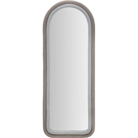 Miroir Mural en Velours "Chloé" 160cm Gris & Taupe (1/5)