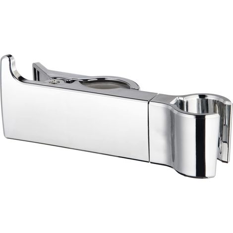 2 pcs Support Douche Réglable de 16 à 25 mm,Support de Douche pour Accroche Pommeau de douche avec Bouton Latéral et Coussinet en Caoutchouc Supplémentaire - Plastique ABS - Chromé GROOFOO (1/5)
