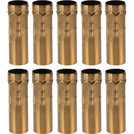 10 Pcs E14 Métal Tube Tête De Lampe Boîtier Fer pour Bougie Lampe Titulaire Tube Base De La Lampe 25x80mm Lustre en Cristal Tube Accessoires D'éclairage Raccords(Bronze doré) (1/5)