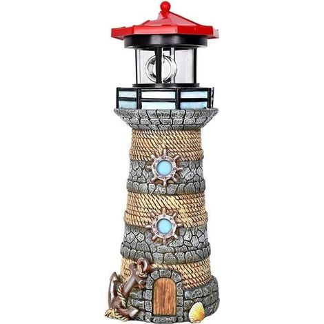 Lampe LED Rotative Résine IP44 pour déco Jardin Rotatif LED Étanche IP44 en Résine 27cm Décoration Lumineuse pour Jardin Extérieur Patio (1/5)