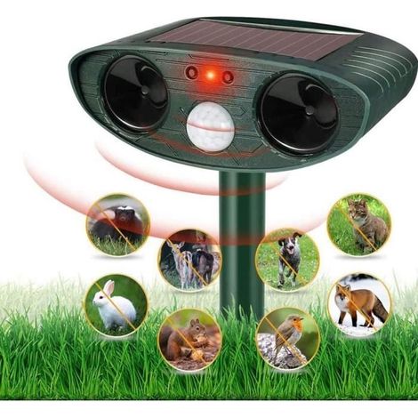 1 pièce Effaroucheur ultrasonique pour Chat Répulsif Animal extérieur à énergie Solaire avec détecteur de Mouvement pour [257] (1/4)