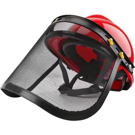 CASCO ELMETTO CON VISIERA A RETE PROTETTIVO GIARDINAGGIO TAGLIAERBA RO (1/2)