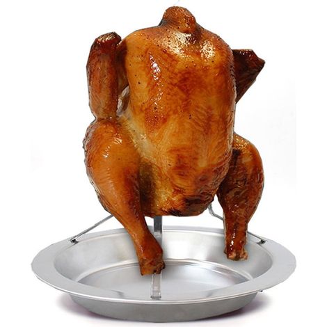 Rack À Rôtir - Support Pour Poulet Dinde - En Acier Inoxydable - Pour Grill Charbon/Gaz Et Four - 19,5 cm × 16,5 cm - 1 Pièce (1/5)