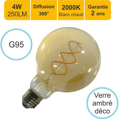 [JAMAIS UTILISÉ]Ampoule LED filament E27 vintage G95 4W 250Lm 2000K - garantie 2 ans (1/6)