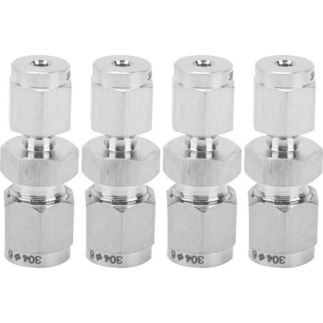 Lot de 4 raccords à compression en acier inoxydable 304, réducteur droit à double virole Ф3/Ф6 (1/5)