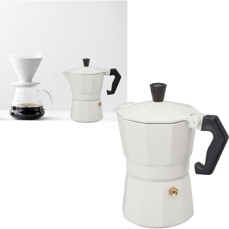 Cafetière italienne, cafetière Moka, cafetière à filtre, cafetière Moka blanche, 300 ml (1/5)