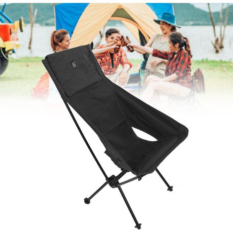 Faltbarer und tragbarer Campingstuhl, multifunktional, ideal zum Wandern, Reisen, für den Strand und Picknicks (schwarz). (1/5)