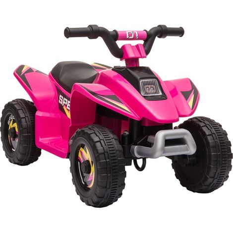 6V Kids Electric Ride on Car ATV Toy Quad Bike Four Big Wheels w/ Forward Reverse Functions Toddlers for 18-36 Months Old Pink