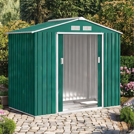 Abri de jardin verde Scuro en acciaio 213 x 130 x 185 cm (1/5)