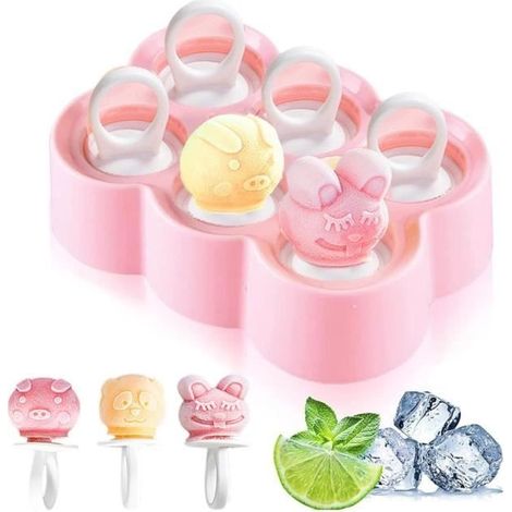 Moule à glace - YD - 6 Mini moules en silicone - Réutilisables - Sans BPA - DIY Popsicles (1/4)