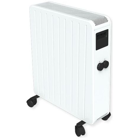 Carrera – Radiateur à inertie céramique mobile 2500W – 4 roulettes pivotantes – Thermostat électronique avec affichage analogique – 3 programmes intégrés