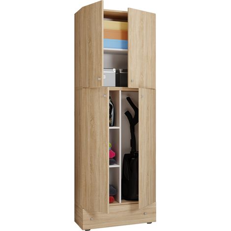 Gabinete de limpieza de gabinete de escoba de madera Lona S 200x70x39 - VCM