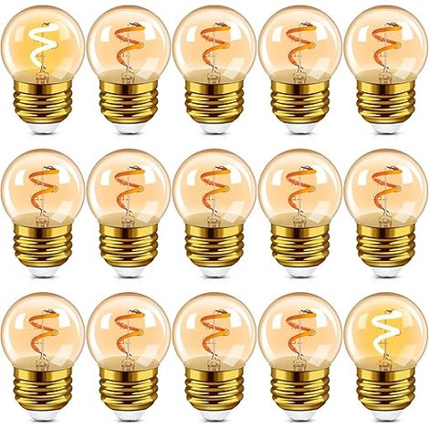 G40 E27 LED Ampoule à filament Edison rétro Mini Globe 1W Ampoule à filament en verre ambre 230V guirlandes d'extérieur lumières de café Noël 2200K (1/5)