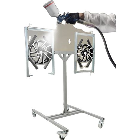 Support de peinture de jante, supports de moyeu réglables, capacité de charge 60 kg, hauteur 110 cm, taille de base 90x67 cm, rotation à 360° (1/5)
