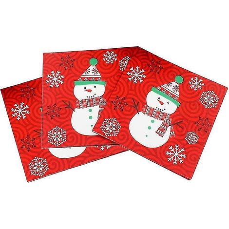 60 serviettes de Noël, 13" serviettes en papier jetables à motifs de Noël pour dîner, cocktail, déjeuner (1/5)