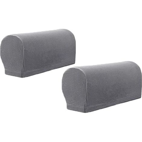 Lot de 2 housses d'accoudoirs en tissu élastique imperméable – Antidérapant pour fauteuils et canapés – Longueur 45,7-53,3cm, largeur 16,5-20,3cm (1/5)