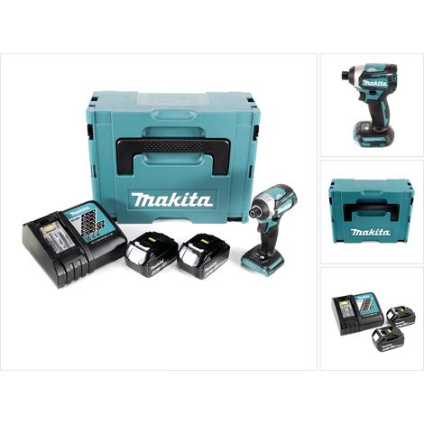 Makita DTD 154 RMJ Llave de impacto a batería 18V + Makpac 2 + 2x Batería BL1840 4,0 Ah + Cargador DC18RC (1/5)
