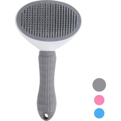 Peigne autonettoyant pour animaux de compagnie, aiguilles professionnelles réutilisables pour chats et chiens, brosse de massage,gris (1/3)