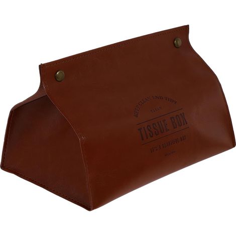 Orangefarbene Taschentuchbox aus Leder im nordischen Stil (1/5)