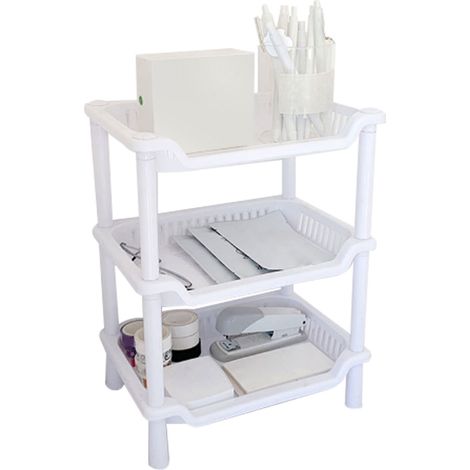 Organisateur de comptoir de salle de bain à 3 niveaux, étagère de rangement multifonctionnelle et détachable pour maquillage, salle de bain, cuisine, chambre (1/5)
