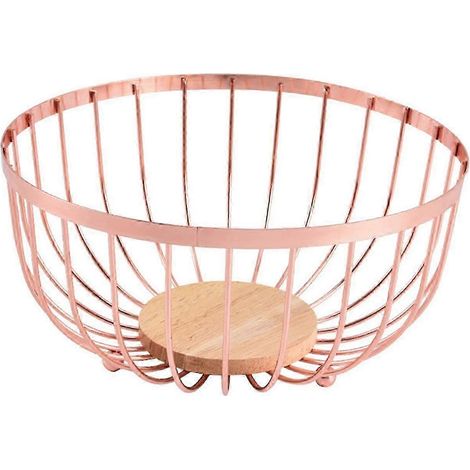 Obstkorb, Brot- und Gemüsekorb für die Arbeitsplatte, Obstkorb für Speisekammer, Zuhause und Partys-Rose gold (1/5)