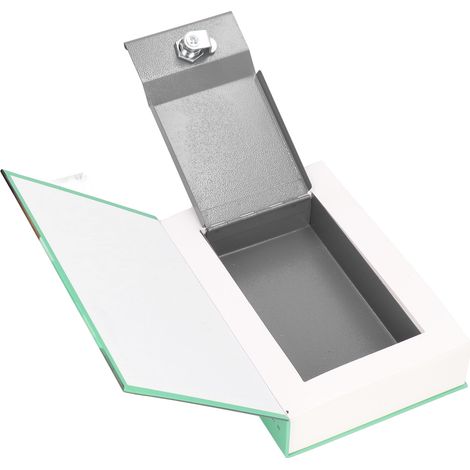 Coffre-fort portable en forme de livre avec serrure à clé pour bijoux, espèces et cartes bancaires. Idéal pour ranger argent et argent. (1/5)