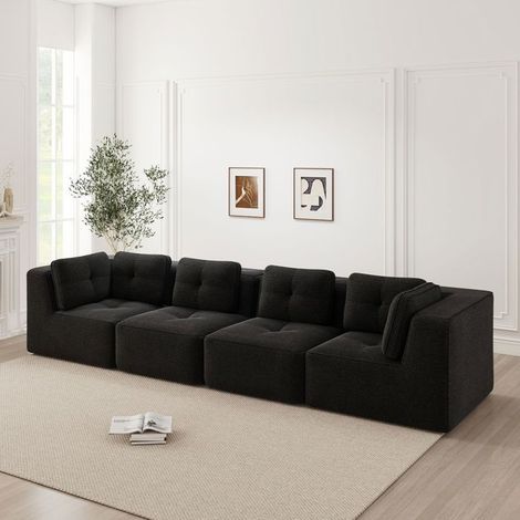 Canapé modulable - SOGEU - Modulaire - 4 places - Assise profonde - Coussins moelleux (1/5)