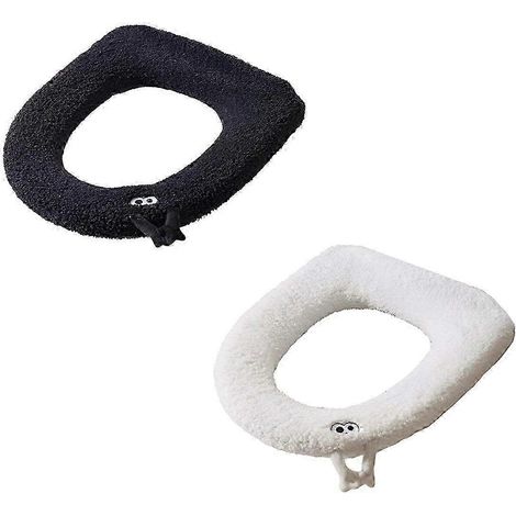 Tapis de bain en peluche épaisse et protège-siège de toilette lavable - Motif petit monstre mignon pour un confort et un style tout en douceur (1/5)