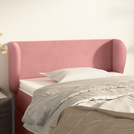 vidaXL Tête de lit avec oreilles Rose 103x23x78/88 cm Velours (1/5)
