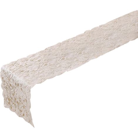 Chemin de table beige à feuilles élégant pour ceux qui apprécient la qualité et la décoration. Nappe décorative élégante. Accessoire de table beige. (1/5)