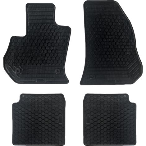 Lupex shop - Set da 4 tappetini in gomma per auto compatibili per 500L, adatto a tutte le stagioni, nero, sagomati anteriori e posteriori - KA7228 (1/3)